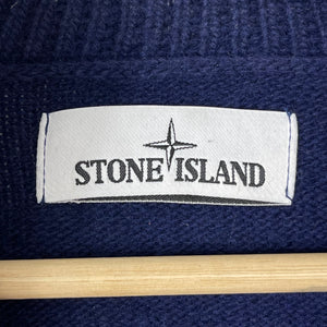 Stone Island Navy Blue Half Zip Pullover Jumper - Medium (M) PTP 21"