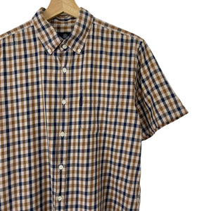 Aquascutum House Check Short Sleeved Shirt - Large (L) PTP 21.5"