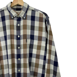 Aquascutum Block Check Long Sleeved Shirt - Large (L) PTP 24.5"