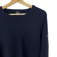 Load image into Gallery viewer, Paul and Shark Navy Crew Neck Wool Sweater - Large (L) PTP 22.5&quot;
