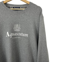 Load image into Gallery viewer, Aquascutum Grey Crew Neck Logo Sweater - Triple Extra Large (XXXL) PTP 26&quot;
