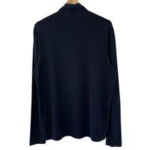 Load image into Gallery viewer, Aquascutum Navy / Block Check Long Sleeved Polo - Medium (M) PTP 22&quot;
