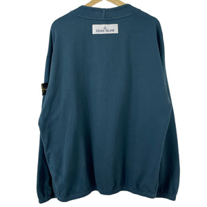 Stone Island Blue Reflective Crew Neck Sweater - Double Extra Large (XXL) PTP 25.75"