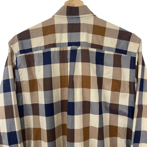 Aquascutum Block Check Long Sleeved Shirt - Medium (M) PTP 20.5"