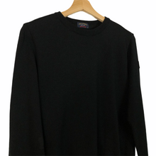 Load image into Gallery viewer, Paul and Shark Black 100% Wool Crew Neck Logo Sweater - Medium (M) PTP 20&quot;
