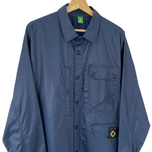 Ma.Strum Navy Blue Button Up Multi Pocket Overshirt - Extra Large (XL) PTP 24.75"