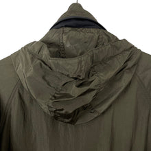 Load image into Gallery viewer, Ma.Strum Khaki Multi Pocket Hooded Crystal Nylon Jacket - Small (S) PTP 21.25&quot;
