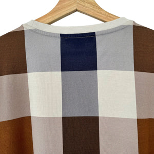 Aquascutum Block Check Short Sleeved T-Shirt - Double Extra Large (XXL) PTP 25"