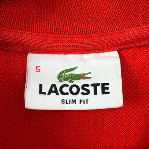 Lacoste Red Short Sleeved Polo - Medium (M) PTP 20.5"