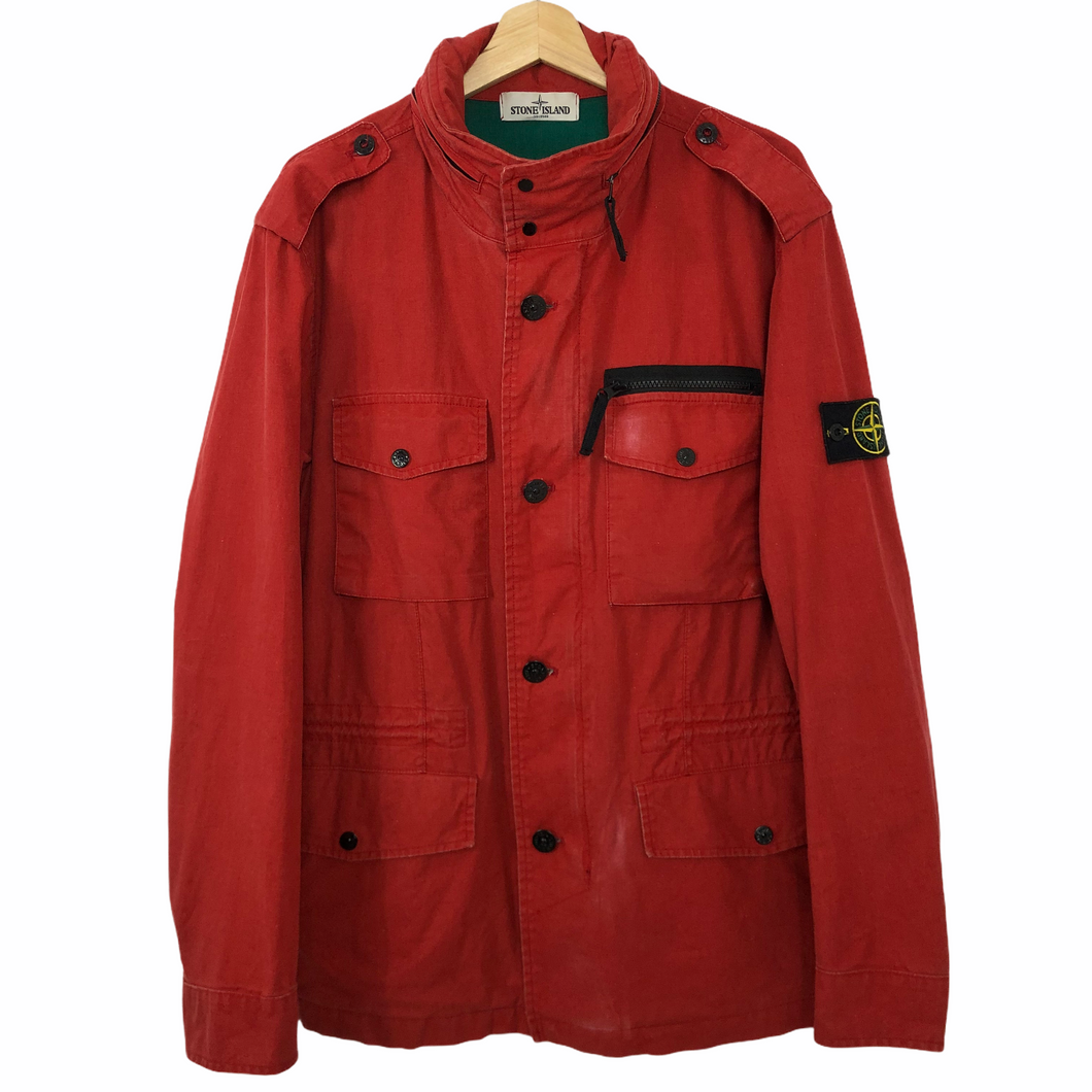 Stone Island Red Tela Stella Multi Pocket Field Jacket - Extra Stone Island Red Tela Stella Multi Pocket Field Jacket - Extra