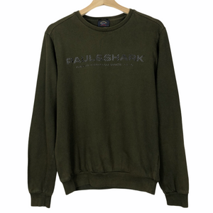 Paul and Shark Khaki Spell Out Crew Neck Sweater - Medium (M) PTP 21"