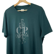 Load image into Gallery viewer, C.P Company Teal Short Sleeved Logo T-Shirt - Extra Large (XL) PTP 22&quot;
