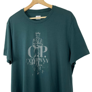 C.P Company Teal Short Sleeved Logo T-Shirt - Extra Large (XL) PTP 22"