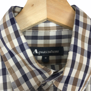 Aquascutum House Check Long Sleeved Shirt - Medium (M) PTP 24"