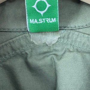 Ma.Strum Green Button Up Multi Pocket Overshirt - Small (S) PTP 21.75"