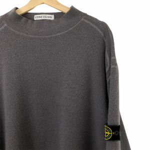 Vintage Stone Island Grey Mock Neck Sweater - Double Extra Large (XXL) PTP 27"