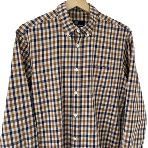 Aquascutum House Check Long Sleeved Shirt - Medium (M) PTP 20"