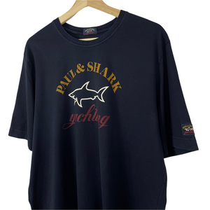 Paul and Shark Navy Short Sleeved Logo T-Shirt - Extra Large (XL) PTP 23.5"