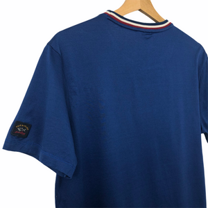 Paul and Shark Blue Short Sleeved Pocket Logo T-Shirt - Medium (M) PTP 19.75"