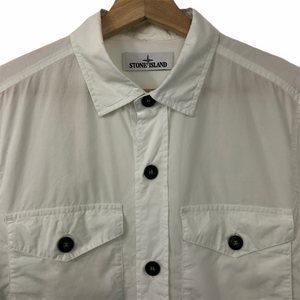 Stone Island Marina White Button Up Overshirt - Medium (M) PTP 21"