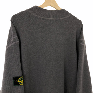 Vintage Stone Island Grey Mock Neck Sweater - Double Extra Large (XXL) PTP 27"