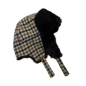 Aquascutum House Check Wool Trapper Hat - Large (L)