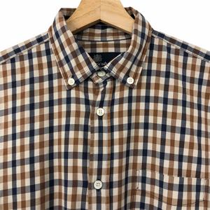 Aquascutum House Check Short Sleeved Shirt - Medium (M) PTP 20.75"