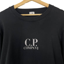 Load image into Gallery viewer, C.P Company Black Crew Neck Logo Sweater - Extra Large (XL) PTP 22&quot;
