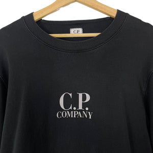 C.P Company Black Crew Neck Logo Sweater - Extra Large (XL) PTP 22"