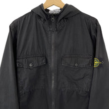 Load image into Gallery viewer, Stone Island Black Double Pocket Hooded Overshirt - Large (L) PTP 22.5&quot;
