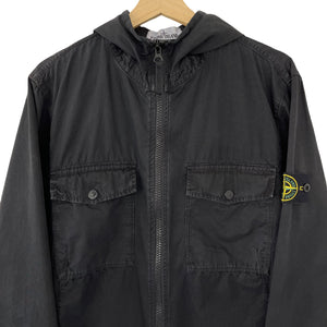 Stone Island Black Double Pocket Hooded Overshirt - Large (L) PTP 22.5"