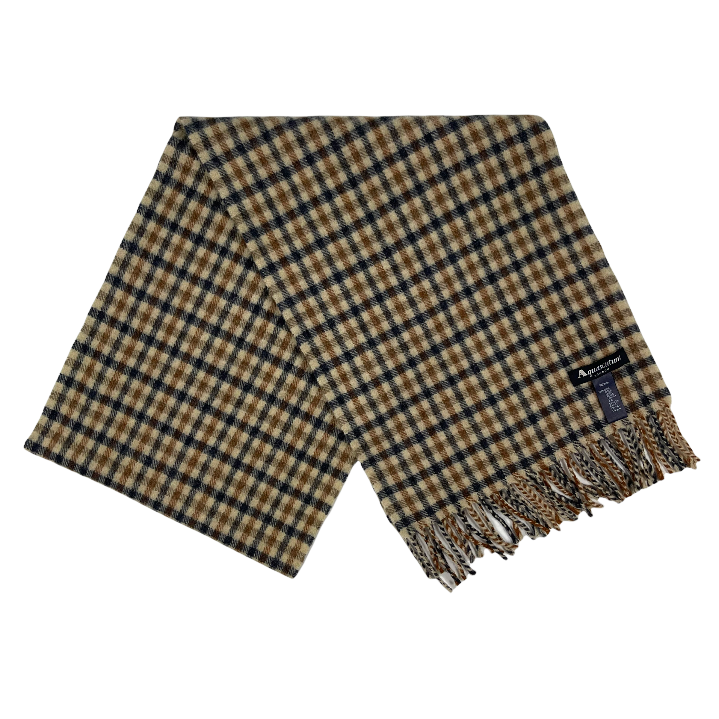 Aquascutum Classic House Check 100 Lana Wool Scarf One Size