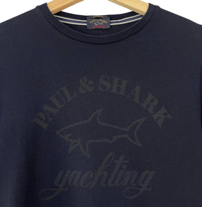 Paul and Shark Navy Short Sleeved Logo T-Shirt - Medium (M) PTP 18.5"