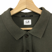 Load image into Gallery viewer, C.P Company Khaki Long Sleeved Logo Patch Polo - Extra Large (XL) PTP 23.5&quot;
