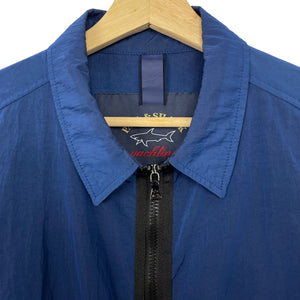 Paul and Shark Blue Nylon Shimmer Overshirt - Large (L) PTP 21"