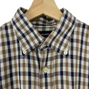 Aquascutum House Check Short Sleeved Shirt - Large (L) PTP 24.25"