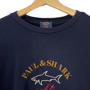 Paul and Shark Navy Embroidered Logo Crew Neck Sweater - Double Extra Large (XXL) PTP 24.5"