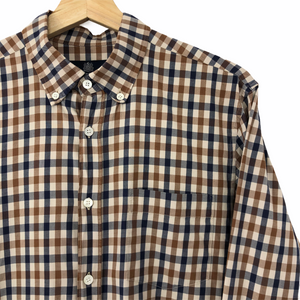 Aquascutum House Check Long Sleeved Shirt - Medium (M) PTP 20.25"