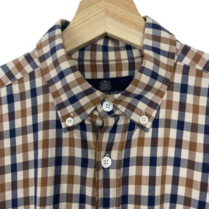 Aquascutum House Check Long Sleeved Shirt - Small (S) PTP 19"