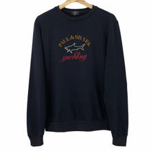 Load image into Gallery viewer, Paul and Shark Navy Embroidered Logo Crew Neck Sweater - Medium (M) PTP 20.75&quot;
