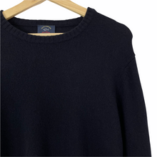 Load image into Gallery viewer, Paul and Shark Navy Wool Crew Neck Logo Sweater - Large (L) PTP 22&quot;
