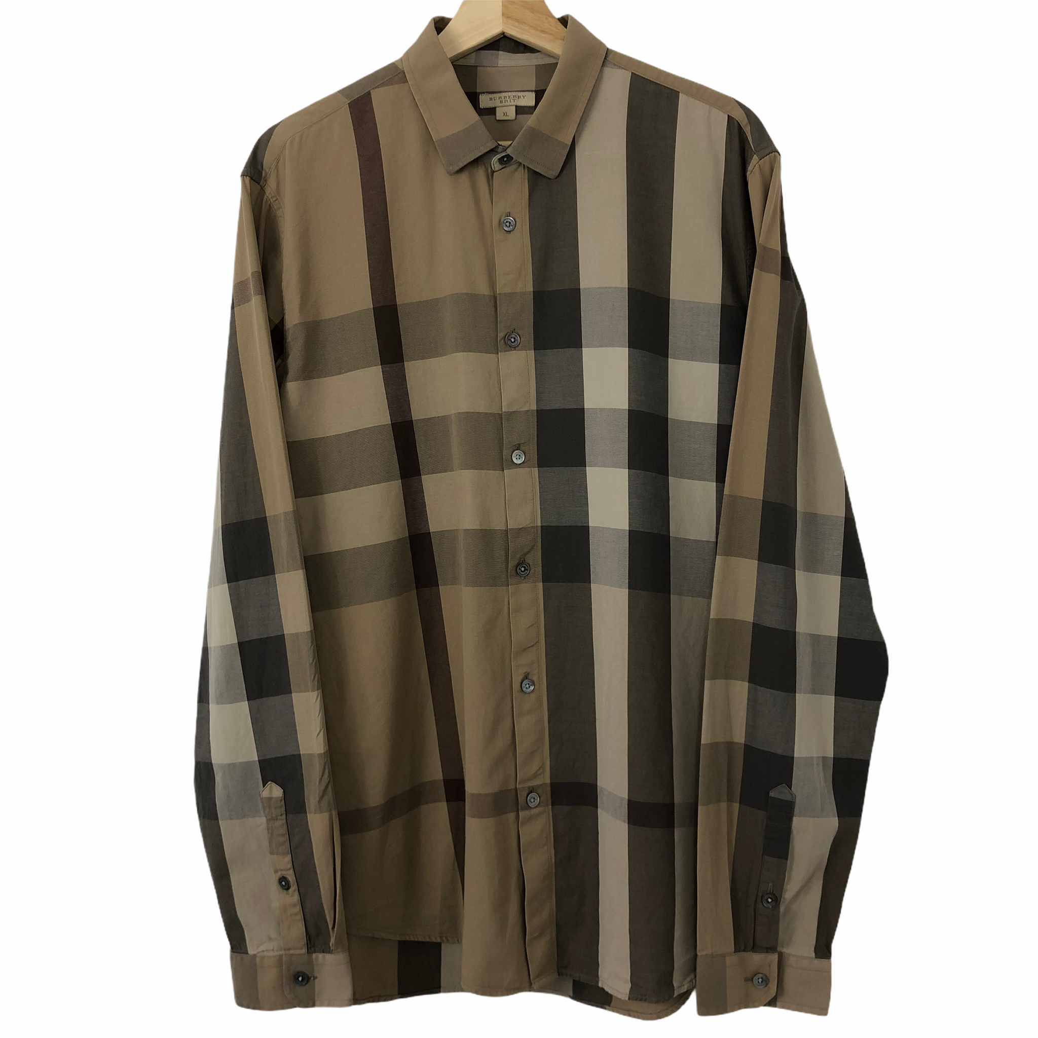 Burberry Brit Classic Nova Check Long Sleeved Shirt Extra Large XL PTP 22.5