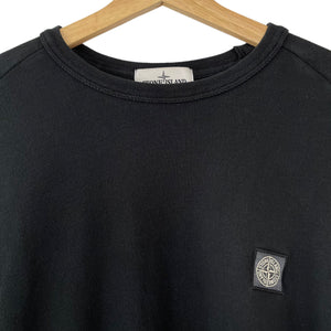 Stone Island Black Crew Neck Logo Sweater - Double Extra Large (XXL) PTP 24"