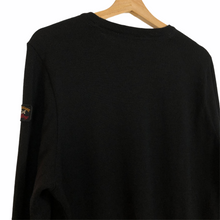 Load image into Gallery viewer, Paul and Shark Black 100% Wool Crew Neck Logo Sweater - Large (L) PTP 20.75&quot;
