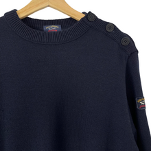 Load image into Gallery viewer, Paul and Shark Navy 100% Wool Crew Neck Sweater - Extra Large (XL) PTP 22&quot;
