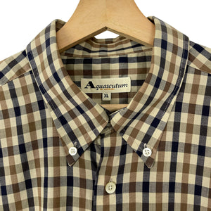 Aquascutum House Check Long Sleeved Shirt - Extra Large (XL) PTP 25.75"