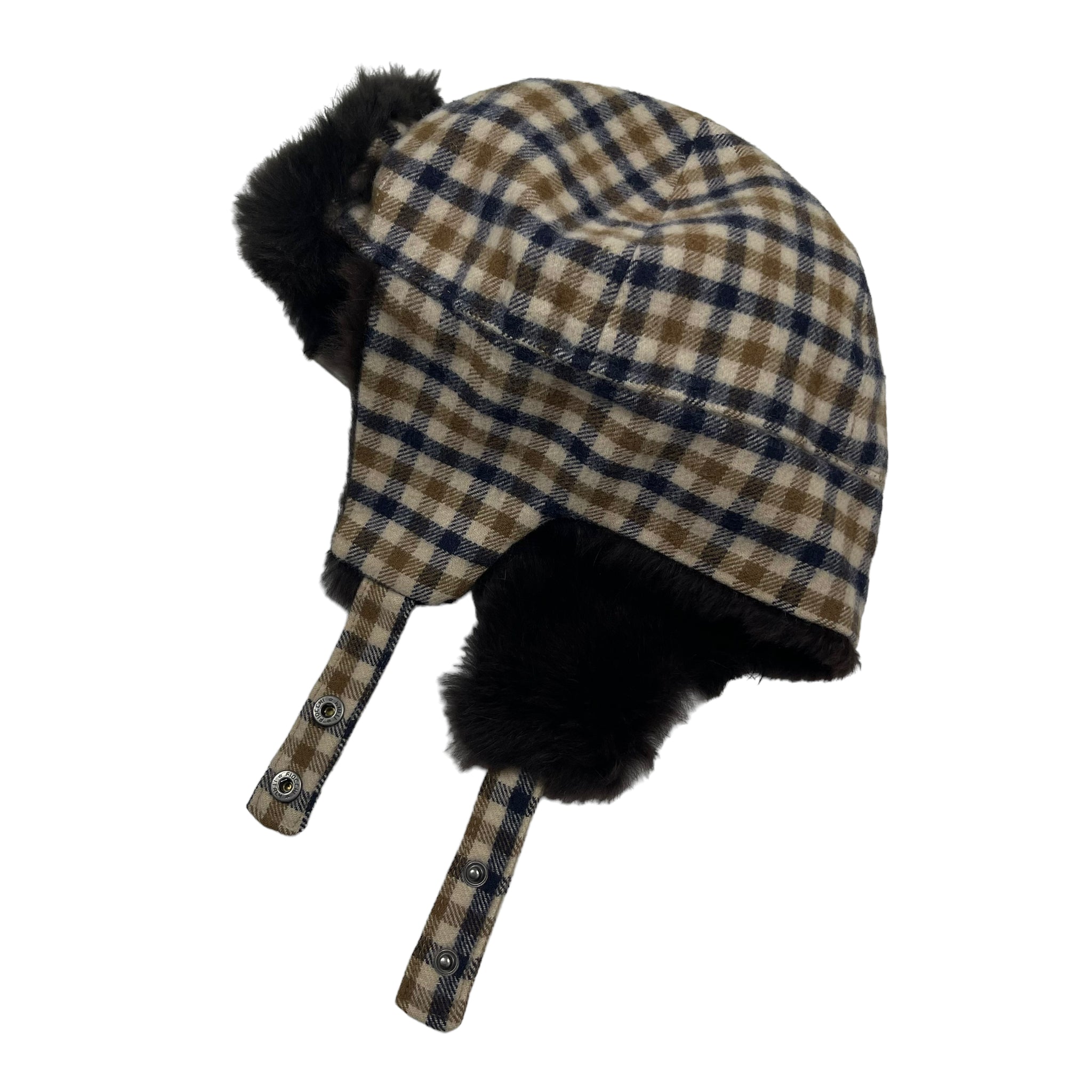 Aquascutum House Check Wool Trapper Hat Large L SWADS MENSWEAR