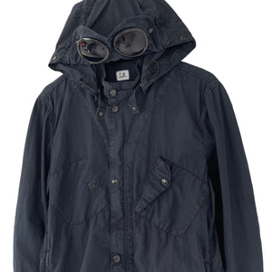 C.P Company Navy Goggle Hooded Overshirt - Medium (M) PTP 21.5"