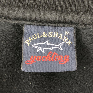 Paul and Shark Black Crew Neck Logo Sweater - Medium (M) PTP 21"