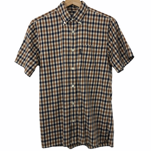 Aquascutum House Check Short Sleeved Shirt - Small (S) PTP 19"